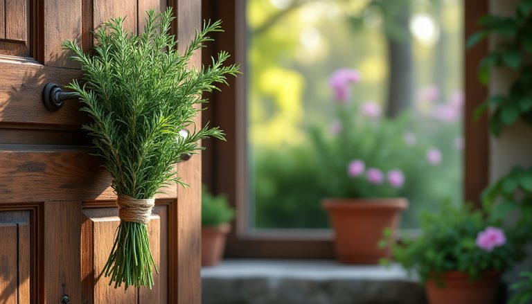 découvrez pourquoi accrocher un bouquet de romarin à votre porte en mai peut protéger votre maison et repousser les surprises inattendues grâce à ce secret méconnu.