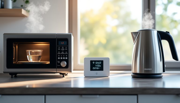découvrez mon expérience surprenante en comparant la consommation d'énergie du micro-ondes pour chauffer de l'eau et apprenez jusqu'où il est possible d'économiser sur votre facture d'électricité.